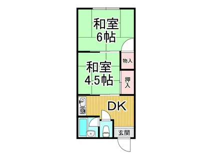 ノース大庄(2DK/3階)の間取り写真