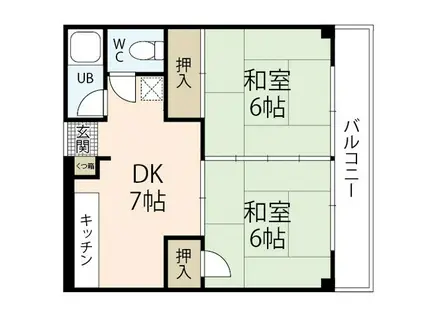 ラヴェール西川口(2DK/3階)の間取り写真