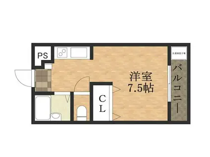トレジャーハウスひまわり(1K/2階)の間取り写真