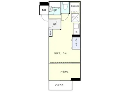 ライオンズマンション池袋(1DK/11階)の間取り写真