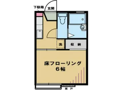 ハイツ美好(1K/2階)の間取り写真