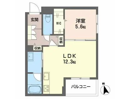 NGE金山プルミエ(1LDK/2階)の間取り写真