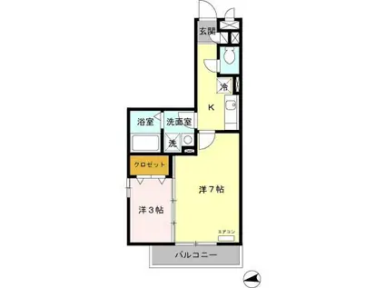 パウロニア(2K/1階)の間取り写真