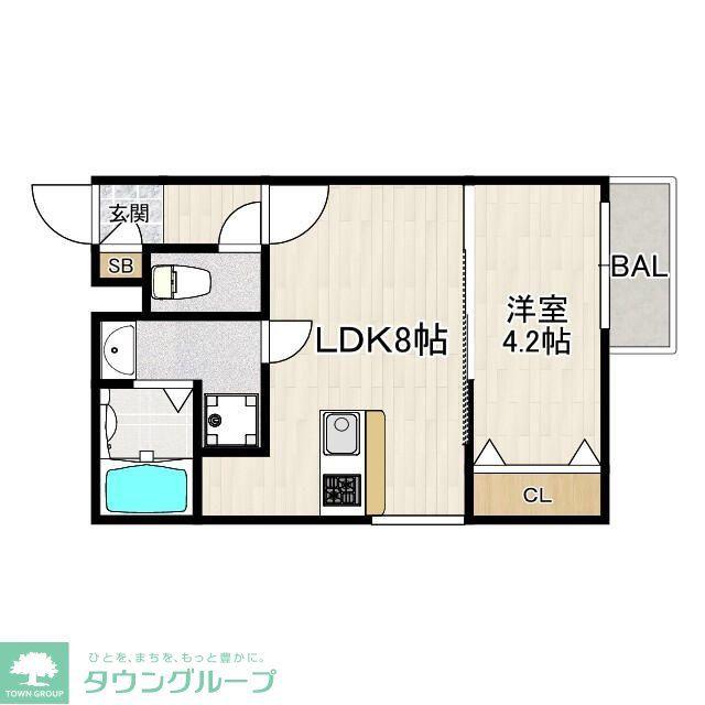 川越市新宿町5丁目AP(1LDK/2階)の間取り写真