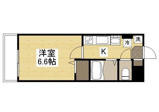 ウェーブレジデンス原尾島III(1K/2階)の間取り写真