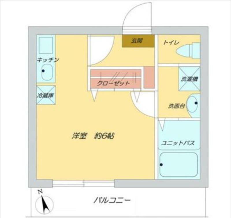 ファミーユⅡ(1K/3階)の間取り写真