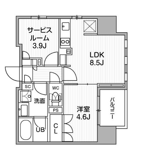 グランエール西日暮里ノース(1SLDK/5階)の間取り写真