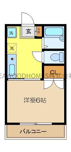 アビタシオンアサバ(1K/3階)の間取り写真