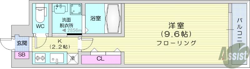 ナイスアーバンⅡ(1K/1階)の間取り写真