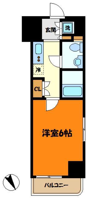ルーブル新丸子(1K/2階)の間取り写真