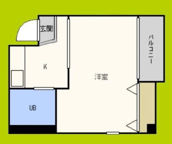ベルコート桃谷(1K/5階)の間取り写真