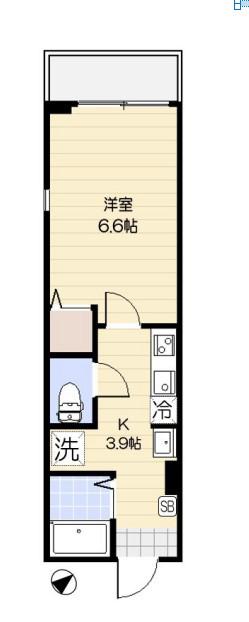 エクセラン松戸(1K/1階)の間取り写真