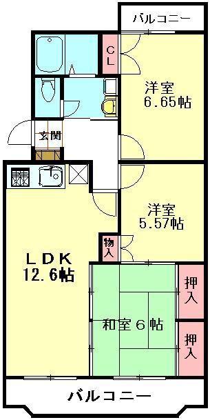 メゾンエトワール(3LDK/2階)の間取り写真