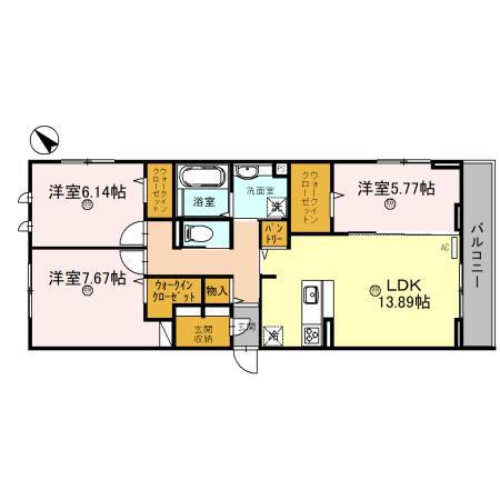グラン セレーナ オオクボ(3LDK/3階)の間取り写真