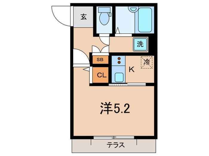 フリージア西小山(1K/1階)の間取り写真
