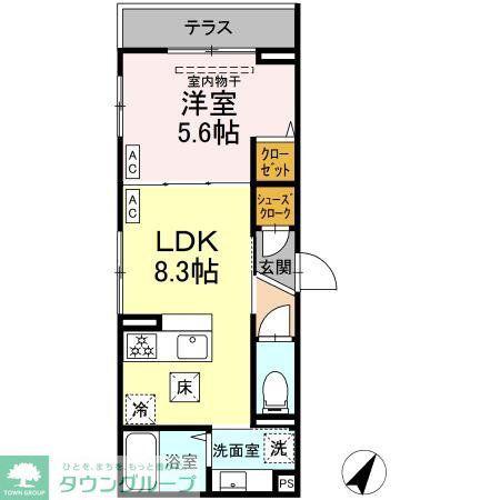 D PAINA 星川(1LDK/1階)の間取り写真