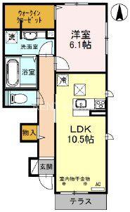 WIN WIN 8(1LDK/1階)の間取り写真