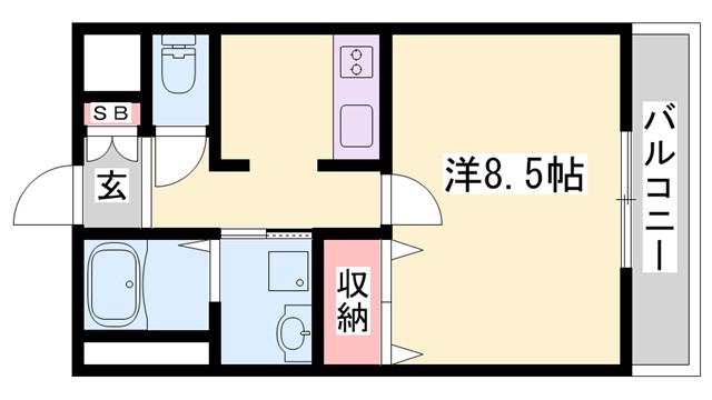 グランディール サクラ(1K/1階)の間取り写真