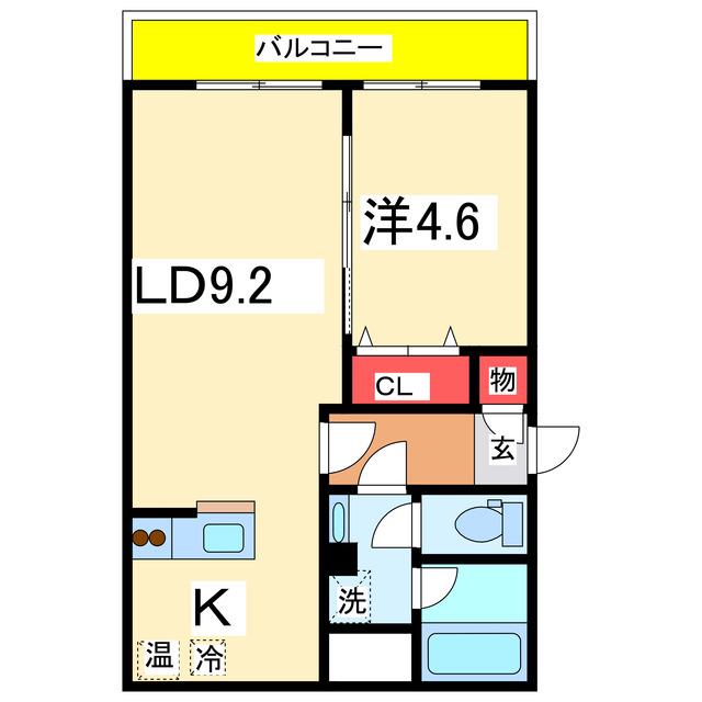 レガーロ旭町(1LDK/1階)の間取り写真
