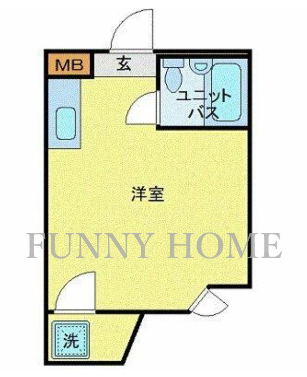 サンパレス馬事公苑(ワンルーム/2階)の間取り写真