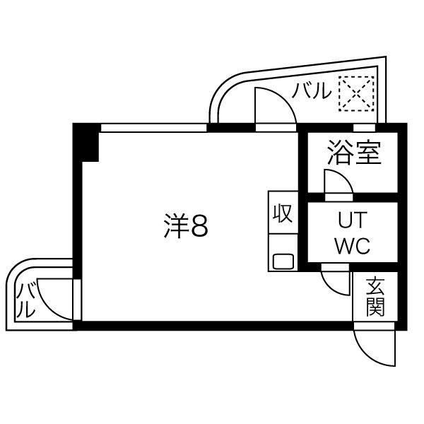 ラフェリアーナ(ワンルーム/4階)の間取り写真