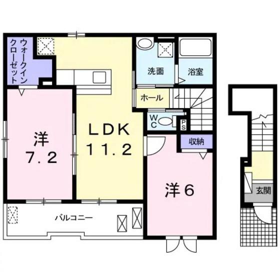 R・SグランツIII(2LDK/2階)の間取り写真