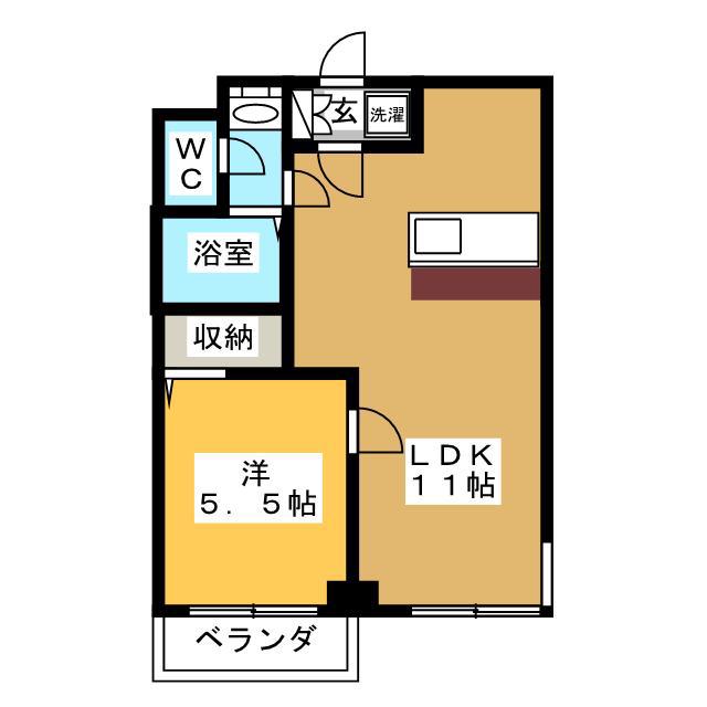 第三金田マンション(1LDK/1階)の間取り写真