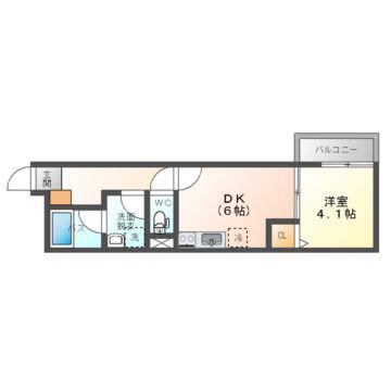 S APT.門真城垣町(1DK/3階)の間取り写真