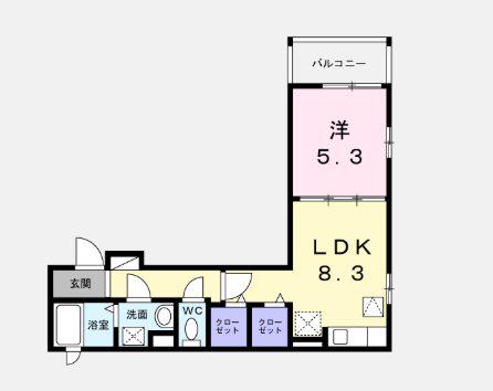 SCIMIA LUCE(1LDK/1階)の間取り写真