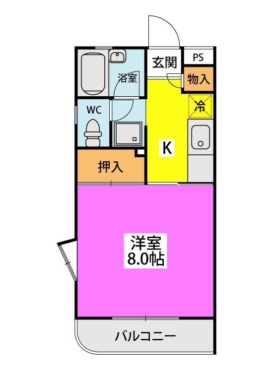 ROOTS城南(1K/3階)の間取り写真