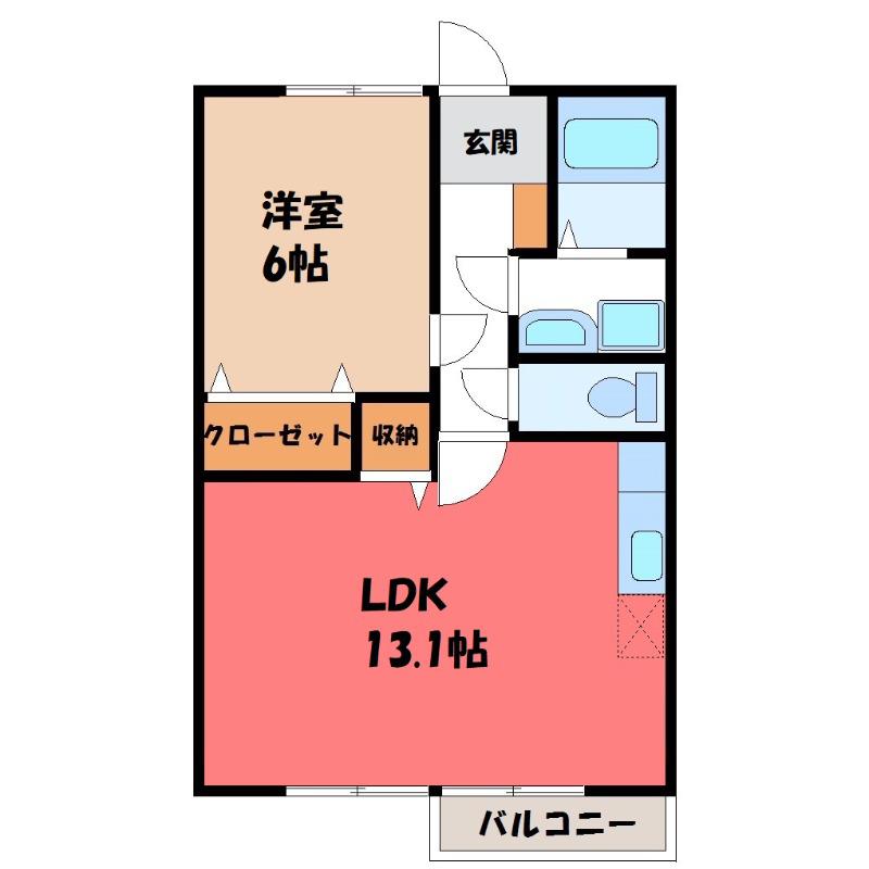 エステートKII(1LDK/1階)の間取り写真