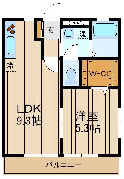 ハイツハツ(1LDK/2階)の間取り写真