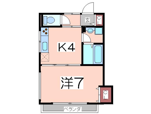 グリーングローブ(1K/1階)の間取り写真