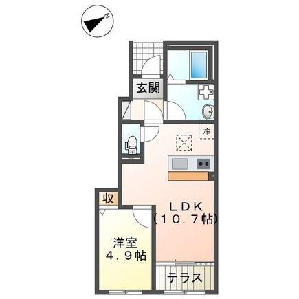 ハザマヒルズ(1LDK/1階)の間取り写真