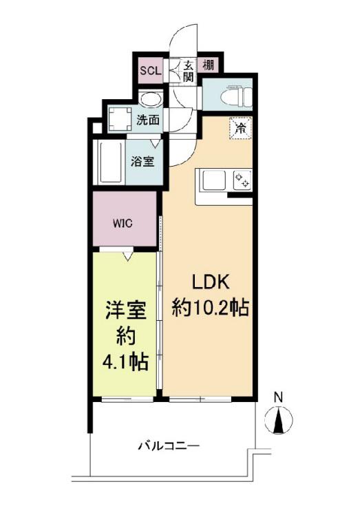 セレニテ堺筋本町プリエ(1LDK/14階)の間取り写真