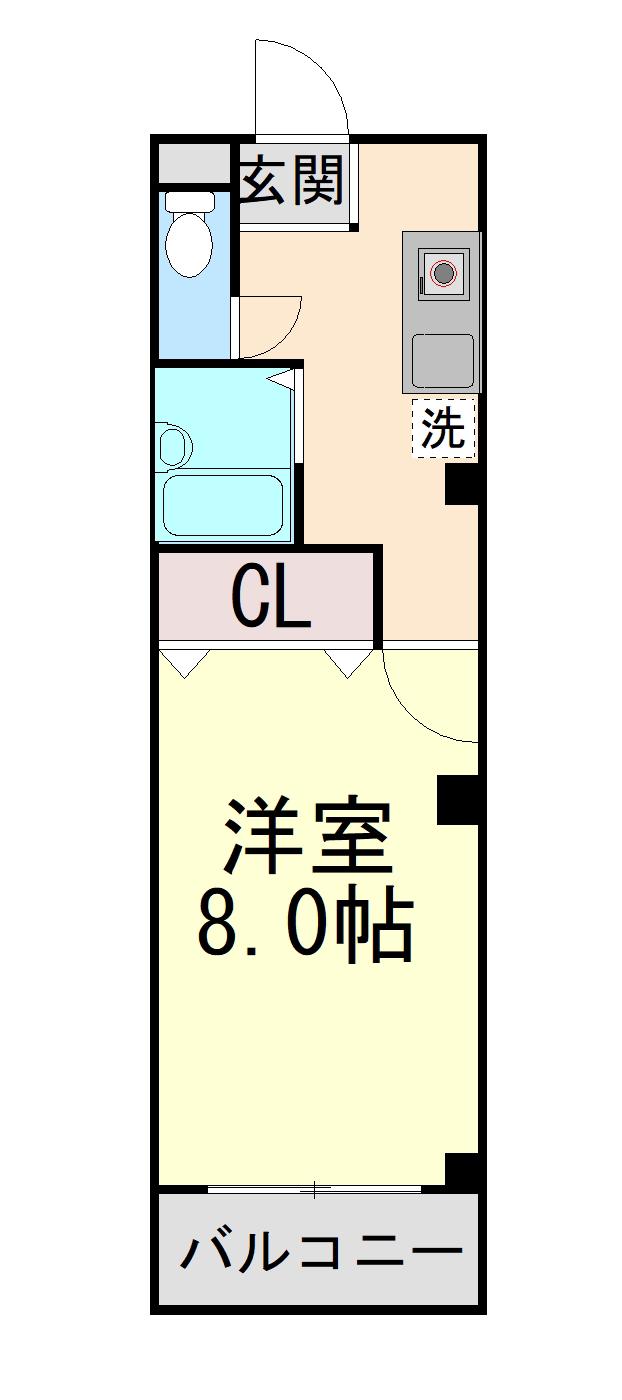 メゾンSANO(1K/2階)の間取り写真