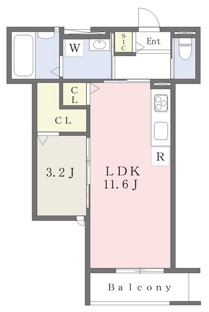 プリュメ(1LDK/2階)の間取り写真