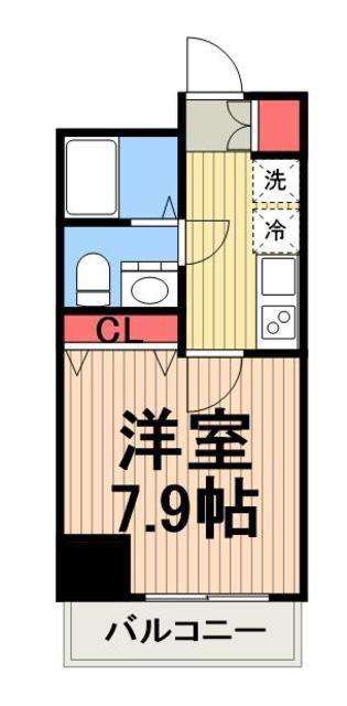 メイクスデザイン門前仲町リバープレイス(1K/10階)の間取り写真