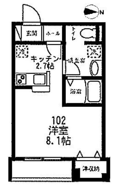 ヘリテージ椎名町A(ワンルーム/1階)の間取り写真