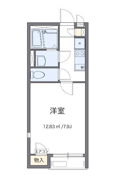 フォレスト江見(1K/1階)の間取り写真