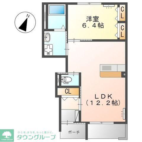 S-ペニンシュラ(1LDK/1階)の間取り写真