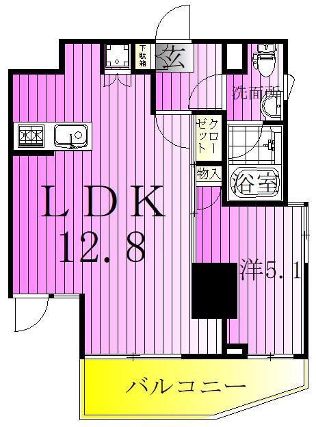ガクエンヒルズ北千住(1LDK/7階)の間取り写真