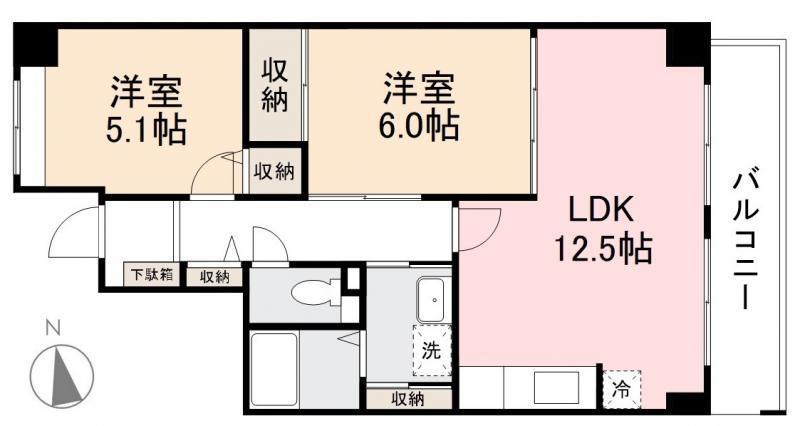 サンフォーレ98(2LDK/2階)の間取り写真