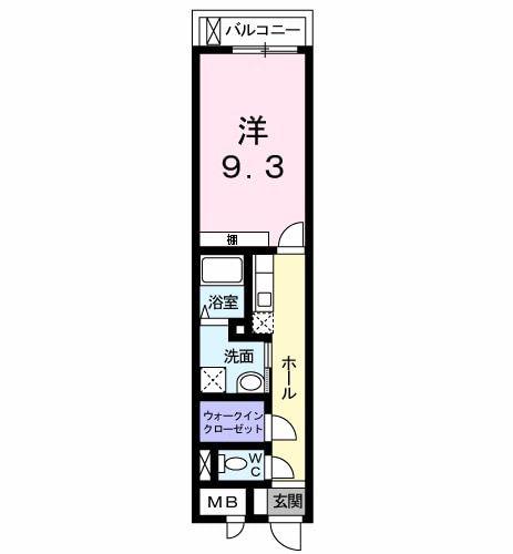 オータムアベニュー(1K/4階)の間取り写真