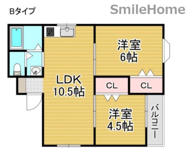 プチポワァ(2LDK/2階)の間取り写真