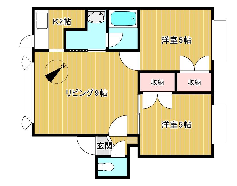 フォーサイトウエスト(2LDK/3階)の間取り写真