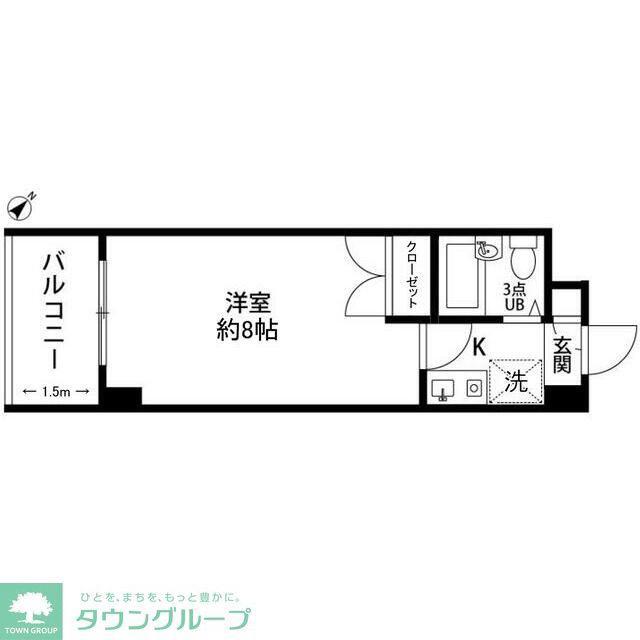 PLENDY淵野辺(1K/4階)の間取り写真