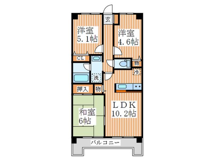 エマーレ保谷(3LDK/5階)の間取り写真