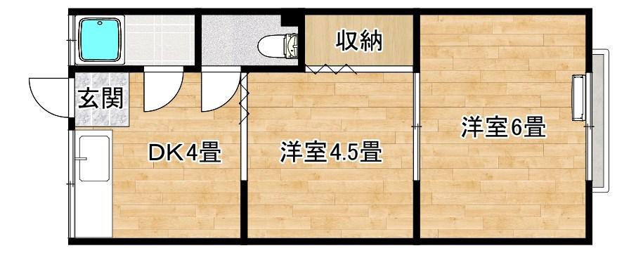川崎マンション(2DK/3階)の間取り写真