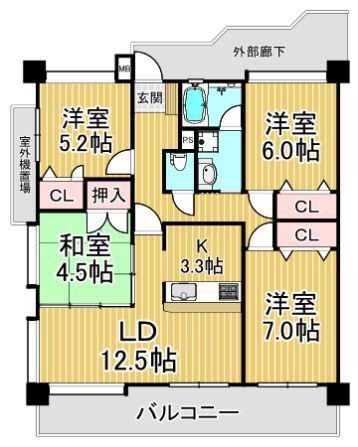 TOHOマンションスプラウト那珂川パークサイド(4LDK/2階)の間取り写真